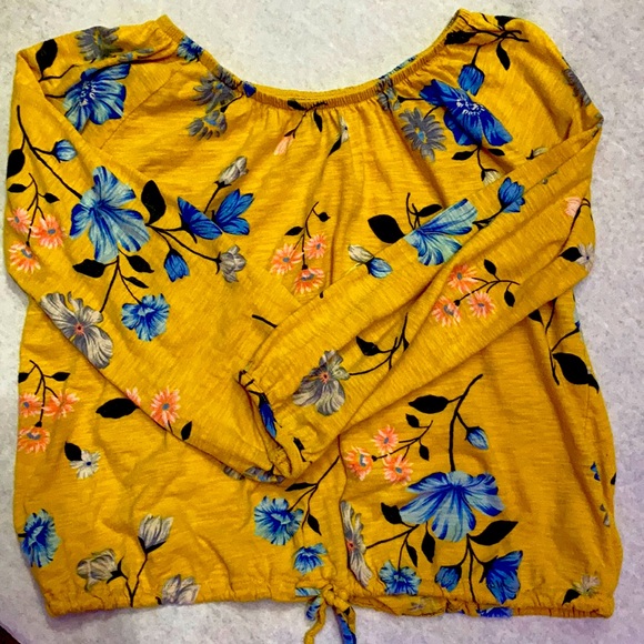 Old Navy Tops Off The Shoulder Orangeyellow Shirt Poshmark